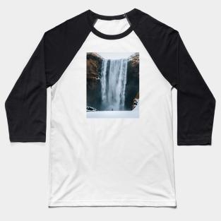 Snowy Waterfall Baseball T-Shirt